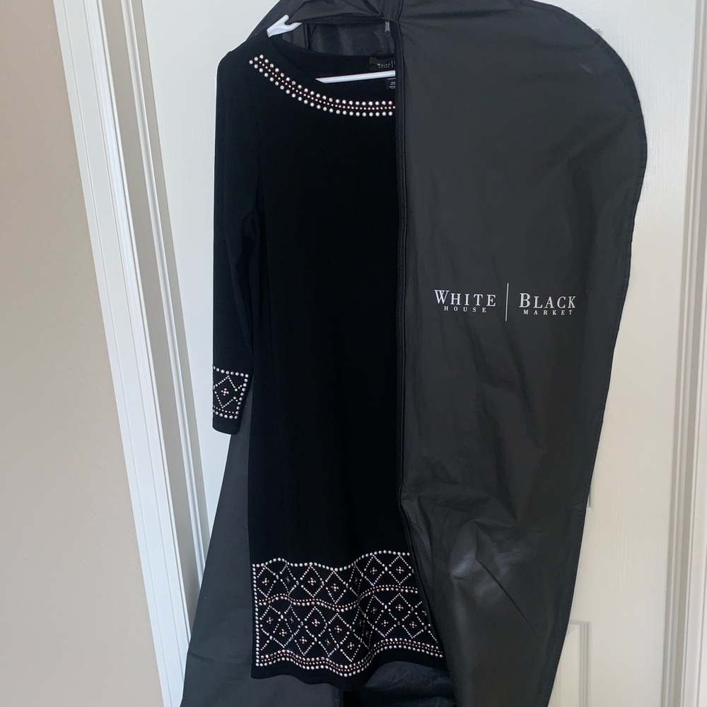 WHBM black diamond studded dress size medium